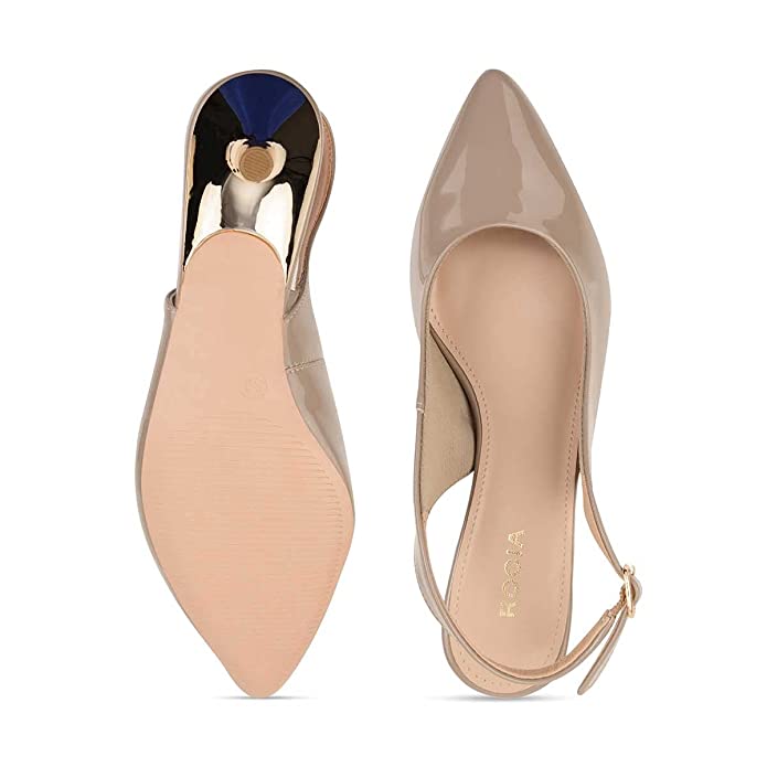 Rocia Women's Patent Closed toe Kitten Heel Sandals