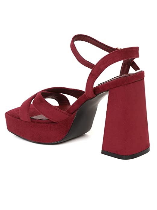 Flat n heels Womens Maroon Sandals FnH 108-MRN