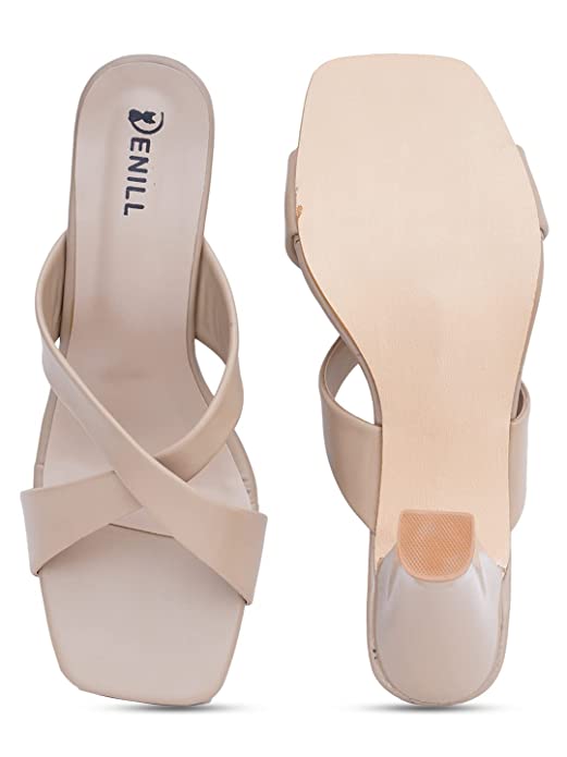 Denill Women Cross Strap Cone Heels