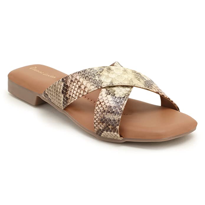 DEEANNE LONDON WOMEN'S (DN-153) EXTRA CUSHIONED CROSS STRAP SLIDER