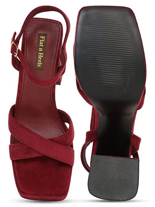 Flat n heels Womens Maroon Sandals FnH 108-MRN