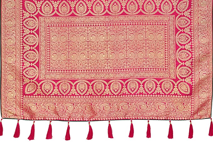 Monjolika Fashion Women's Woven Silk Saree With Blouse Piece (4504_Color)