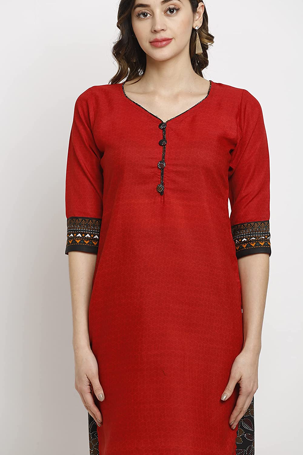 Rajnandini Women's Red Crepe Printed Unstitched Salwar Suit Material(JOPLLT7018)