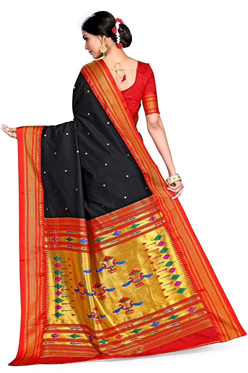 Varkala Silk Sarees Women's Paithani Soft Silk double Pallu Saree With Blouse Piece