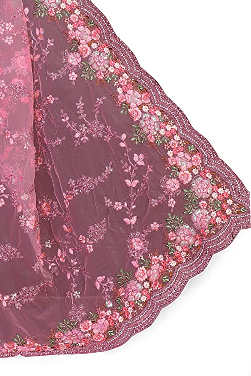 CHITRAKSHI Women's Designer Hevy net saree with work & Blouse Piece